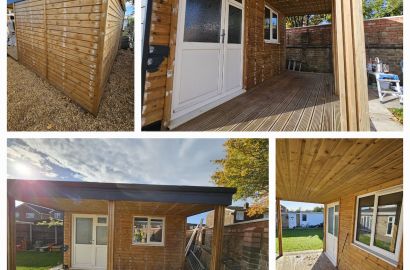 Wooden Outdoor Structure Before Spray Painting