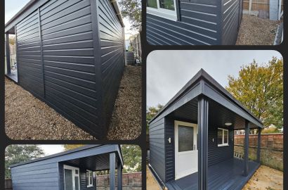 Wooden Outdoor Structure After Spray Painting